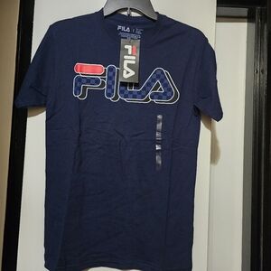 Fila Men's Short Sleeve Tee Shirt W 3D Printed Fila Logo On The Chest - Small